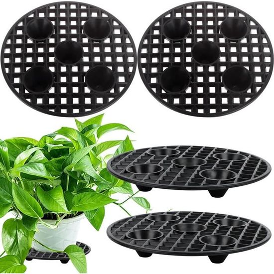 20 Soucoupes Pots De Fleurs Wenxiaw 11.5cm Noir - Plastique Étanche - Pour Plantes Intérieur/Extérieur