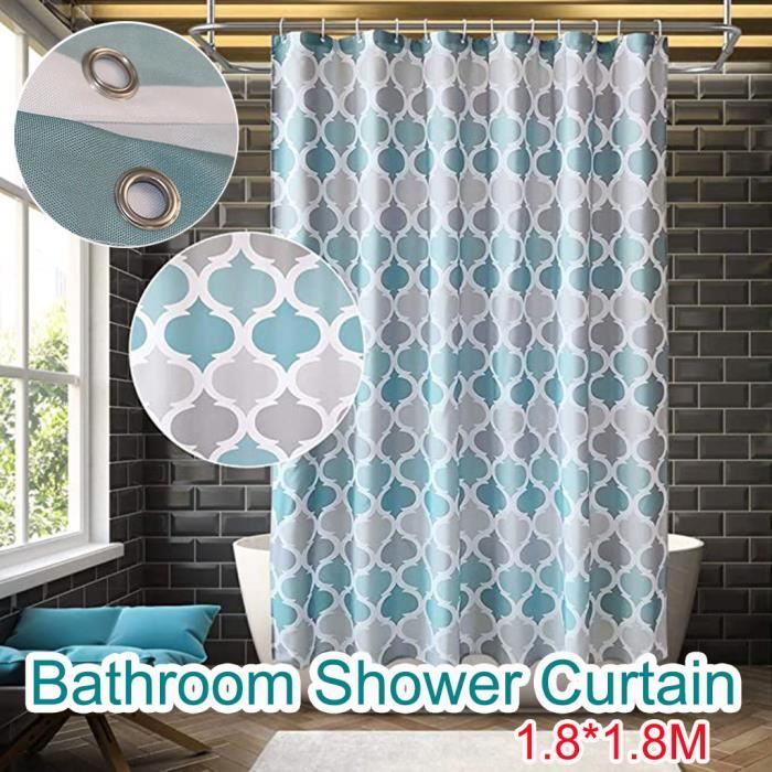 Tissu imperméable 12 crochets adaptés aux rideaux de douche de baignoire br4219