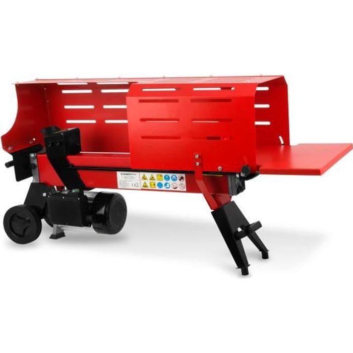 EBERTH 7T Fendeur de bûche hydraulique (2200 Watt Moteur électrique, 520 mm Longueur de bûche, 250 mm Diamétre du bois, horizontal)