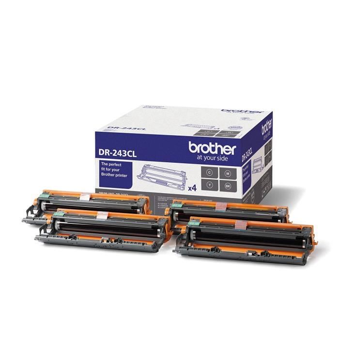 Kits tambour Brother DR-243CL Tambour de Remplacement Original pour Imprimante Laser, Imprime 18 000 pages, Noir, Cyan, 254993