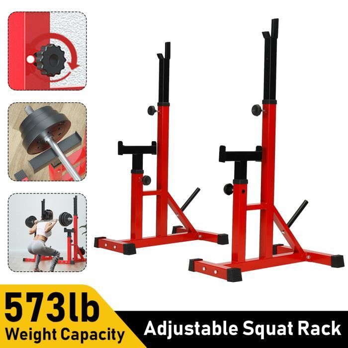 Squat Rack Réglable Fitness Support Pour Haltères Charge MAX 260 kg