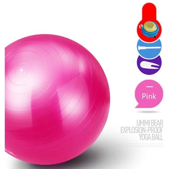 GYM BALL Exercice Gym AntiBurst Yoga Ball 55cm 65cm 75cm Extra Thick Swiss Ball avec Pompe Convient pour Home Gym Office Chai366