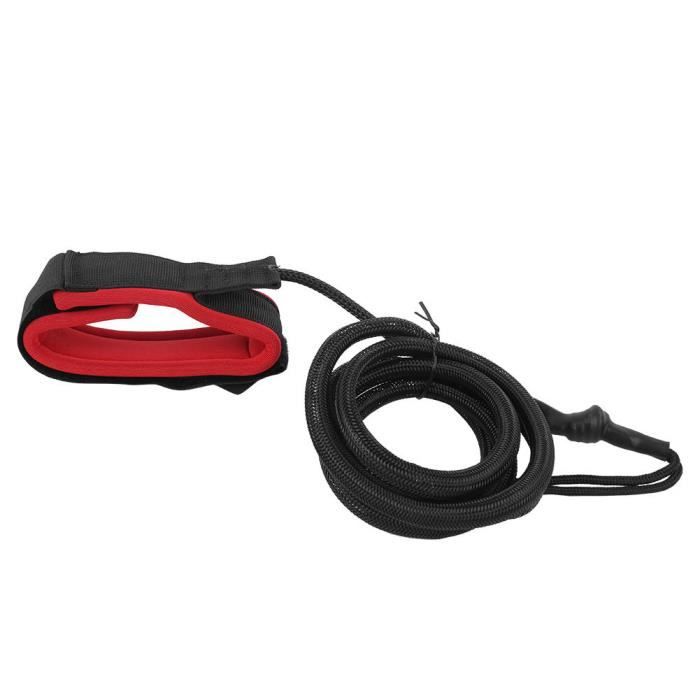 Fdit Corde à main de surf Surf Kayak Leash Rope Boat Safety Paddle Hand Rope for Surfboard Surfing Accessories(Couleur rouge noir )