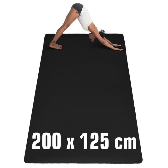 200x125 Grand Tapis de Sport - 6mm TPE Antidérapant - Tapis de Yoga Fitness XXL