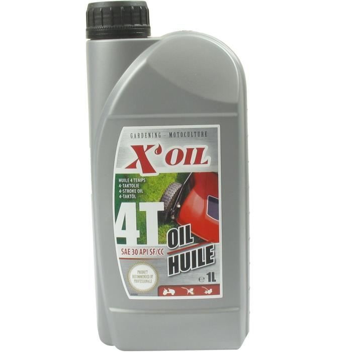 Huile Moteur 4 temps X'OIL, SAE30 API SJ/CD, JASO MA, en bidon d'1 litre (Emballé par 15)