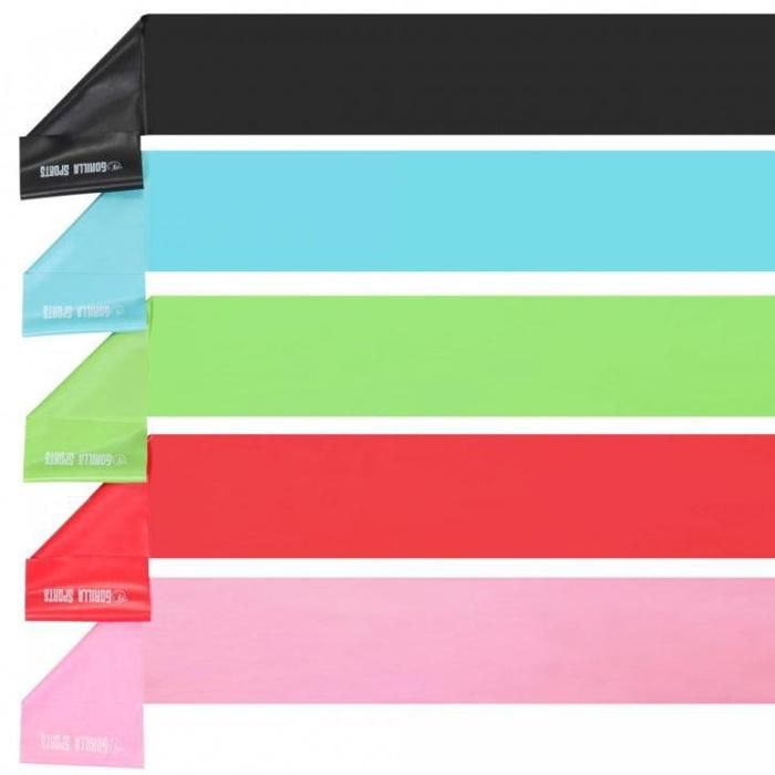 Lot de 5 bandes élastiques de fitness - Longueur : 120 cm
