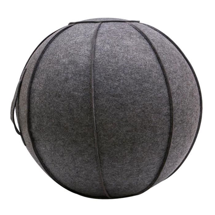 65cm Senti Assis Ball Chair Protection, durable Auto-Debout Ballon D'exercice Équilibre Pilates Yoga Boules Couverture Gris foncé