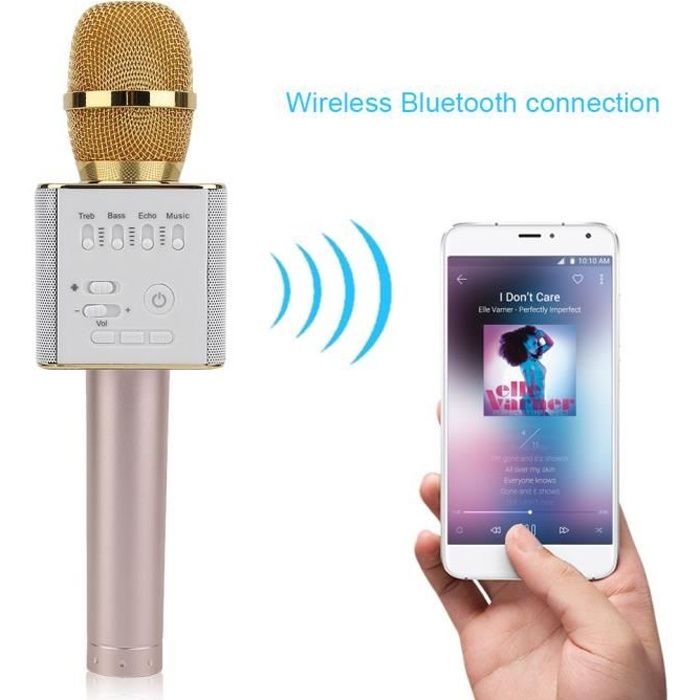 Q9 KTV Micro USB Bluetooth sans fil karaoke microphone haut-parleur portable