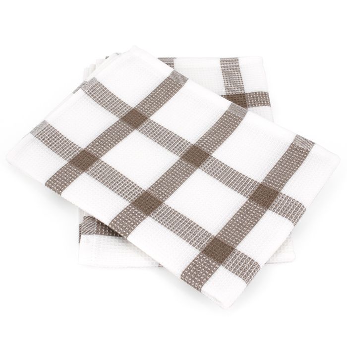 Lot de 2 torchons de cuisine 50x70 cm CHECKS beige Beige