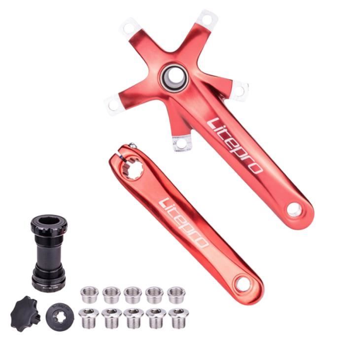 1 jeu de pédalier de vélo pliant axe moyen central accessoires de de (vis d'axe de manivelle rouge) VELO ASSISTANCE ELECTRIQUE