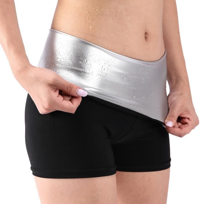 Short Femmes transpiration taille élastique formateur ventre contrôle fitness leggings Noir