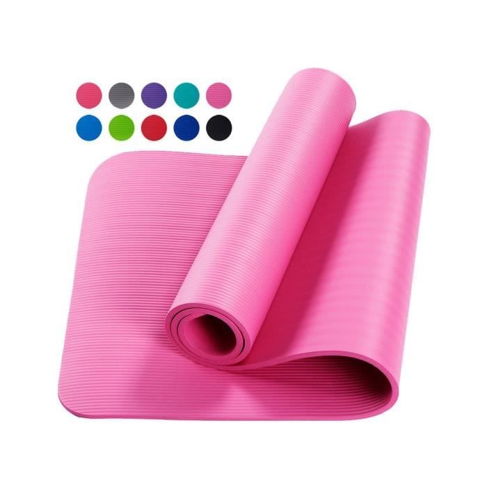 Tapis d'exercice Fitness Tapis de Yoga 183 x 60 x 1,5 cm en Mousse NBR rose