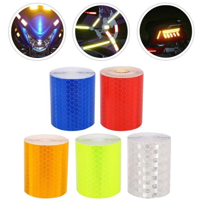 5 rouleaux adhésifs réfléchissant bande de couleur personnalisation vehicule - decoration vehicule confort conducteur passager