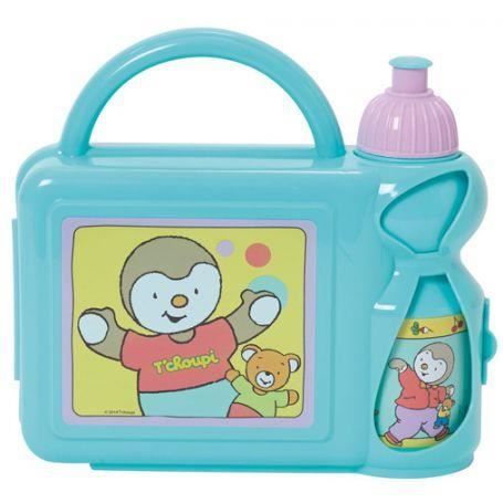 Fun House T'choupi ensemble gouter compenant 1 gourde et 1 boîte goûterpour enfant