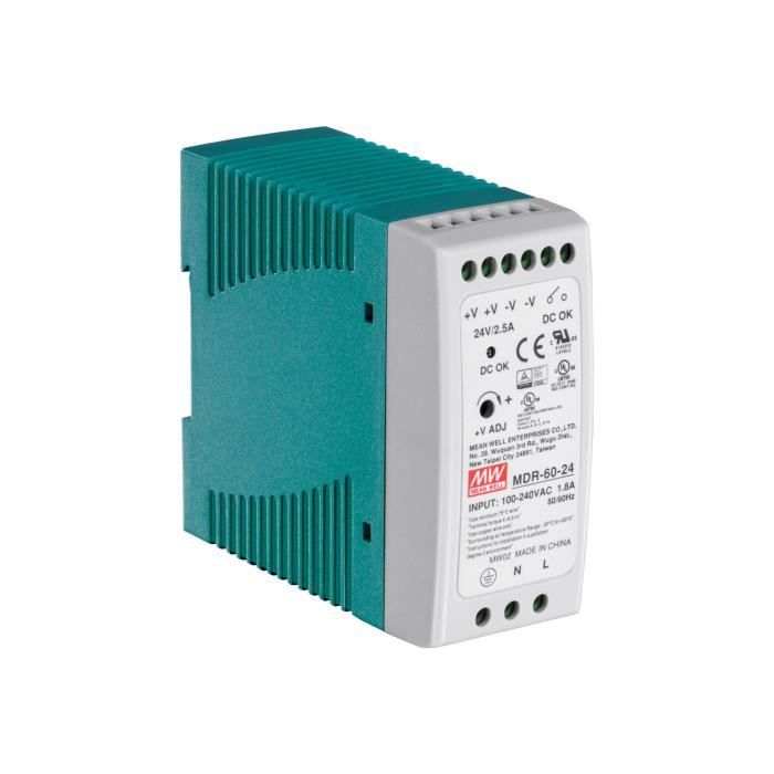 TRENDNET Module d'Alimentation Propriétaire TI-M6024 - 60 W - Rail DIN - 120 V AC, 230 V AC Entrée - 24 V DC Sortie