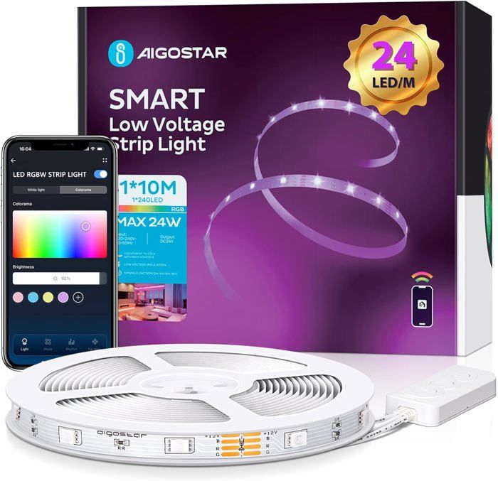 Ruban LED Intelligent Lepro S2 IA 5m - RGB + Blanc Chaud/froid, Contrôle Par App Et Voix (Alexa, Google), Synchro Musique - 7