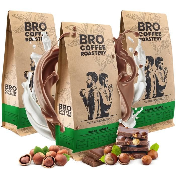 Café en Grains de Spécialité Set Coffee Broastery Brazil Mogiana - Fraîchement Torréfié - 100% Arabica Premium 3 x 1kg Café en Grains de Spécialité Set Coffee Broastery Brazil Mogiana - Fraîchement Torréfié - 100% Arabica Premium 3 x 1kg