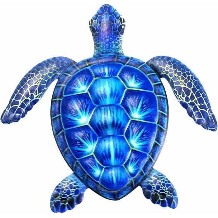 Tortue en Fer Mtal Dcoration Murale Extrieure Dcoration de Maison Suspendue Art Sculpture de Mer pour Patio Piscine PZCC