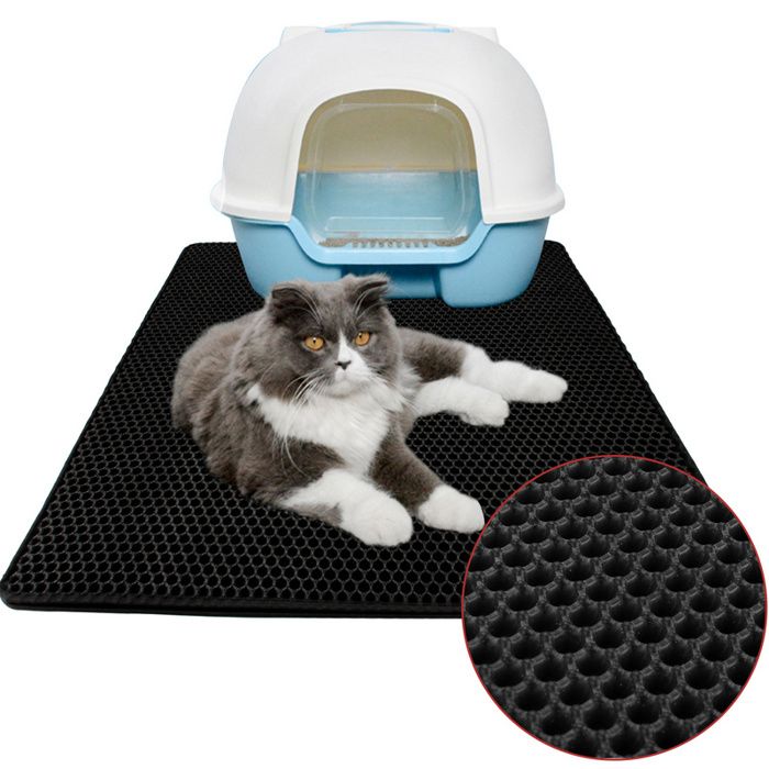 Comparer les prix de Clanmacy Tapis Litière pour Chat, Bac à Litière pour Chats 78x60cm  Facile à nettoyer ouverture des deux côtés TAPIS LITIERE