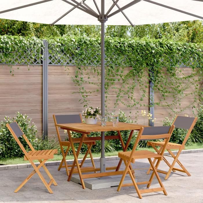 VIDAXL Ensemble à manger de jardin 5 pcs Bois massif - vue 2