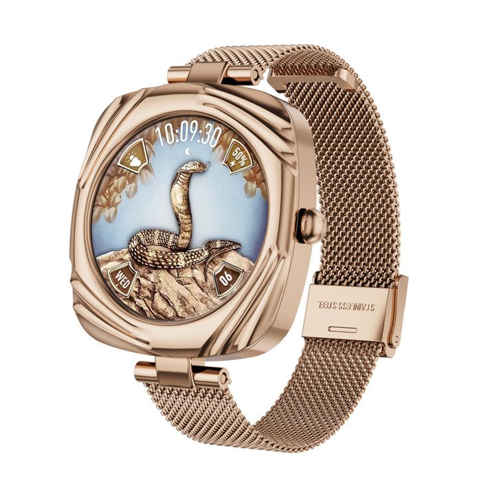Montre Connectée Femmetournante LunetteMontre en diamant Avec Appel Bluetooth Gold