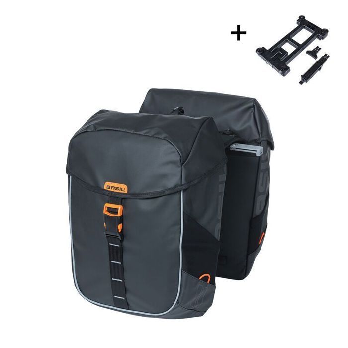 Sacoche arrière - Basil Miles Tarpaulin 2.0 - Imperméable - Système dancrage MIK - 34L