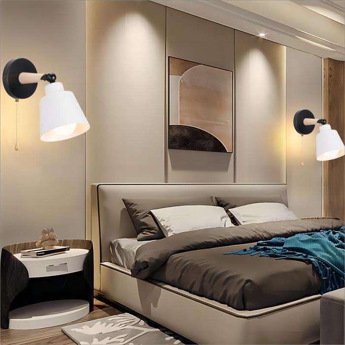 Applique murale - SMOTOP - Blanc mat - Métal - 2x E27 réglable