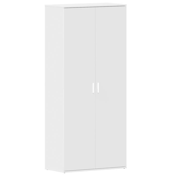 CLARENCE® Meuble à chaussures - pour couloir et salon - blanc 80x39x180 cm en bois dingénierie LL1403