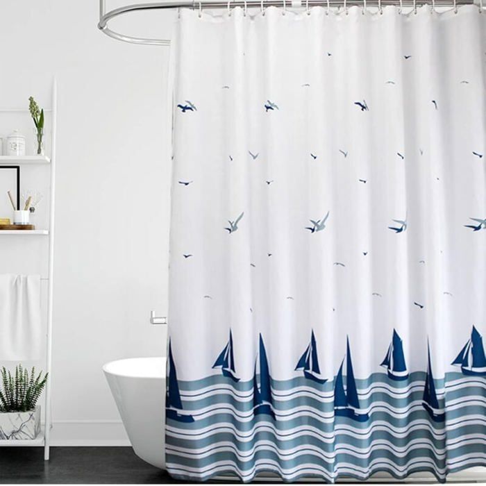 Rideau de douche - JIANGZHA - 100 x 200 cm - Anti-moisissure - Ourlet lesté - Lavable en machine