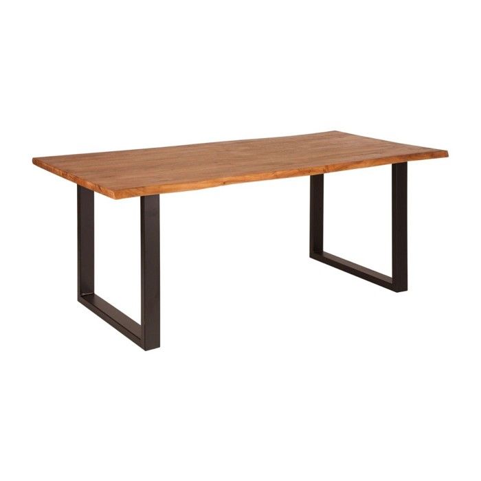 Table de salle à manger LODEN – Bois massif dacacia et métal – Style industriel
