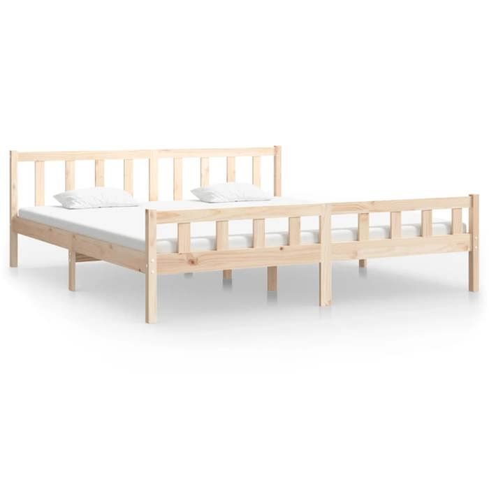 Printemps/été 2025 Structure de lit - SOLOMON - pour Adulte/enfant sans matelas bois massif 160x200 cm LV917
