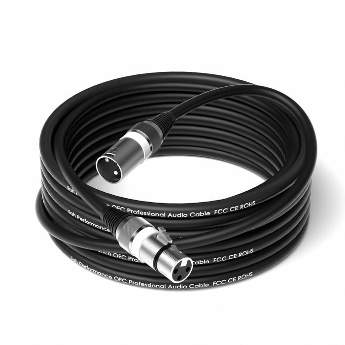 Lot De 4 Câbles Microphone XLR 5m - Blindage Symétrique 3 Broches Rouge/Bleu - Audio Professionnel