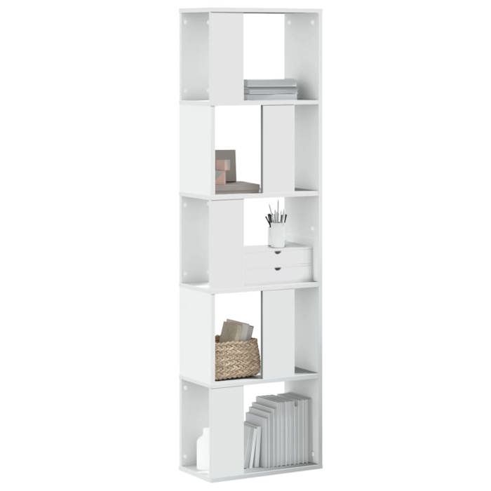 SALE 2026 Armoire étagère magazine Blanc - Bibliothèque 5 niveaux blanc 45x235x1625cm - bois dingénierie PRO643955970