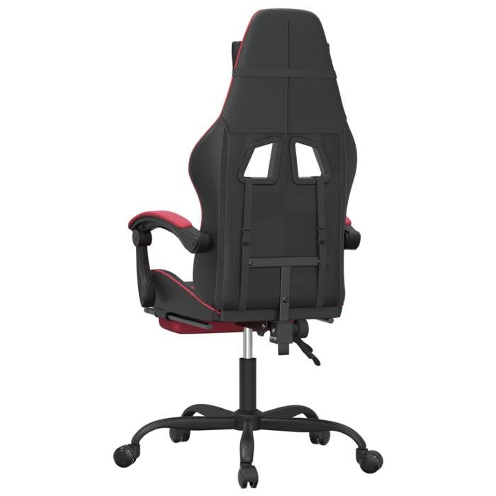 Sale 2026 Fauteuil de jeu avec repose-pied - 1 PLACE - Noir/rouge bordeaux Similicuir - 57.5x59.5x(121-131) cm DD475