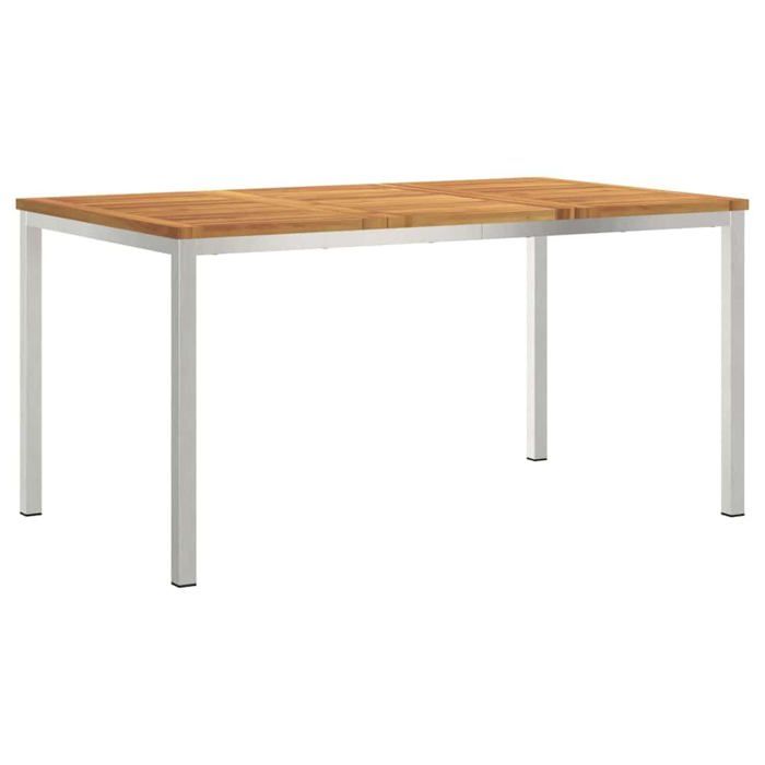 vidaXL Table à manger d'extérieur 200x90x74.5 cm en teck massif - vue 7