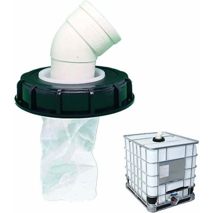 Filtre cuve 1000L - ZOR® - 45° - Filtre en nylon lavable - Raccord cuve 1000 litres - Couvercle IBC