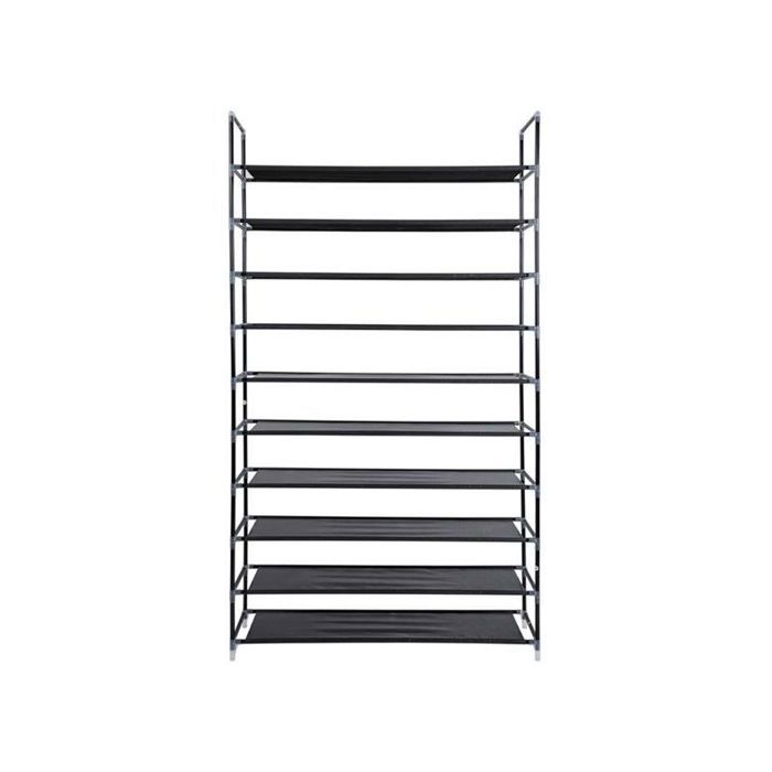 Étagère à Chaussures à 10 Niveaux Porte-chaussures Range-chaussures Organisateur pour 50 Paires en Tissus Non-tissé pour Ent