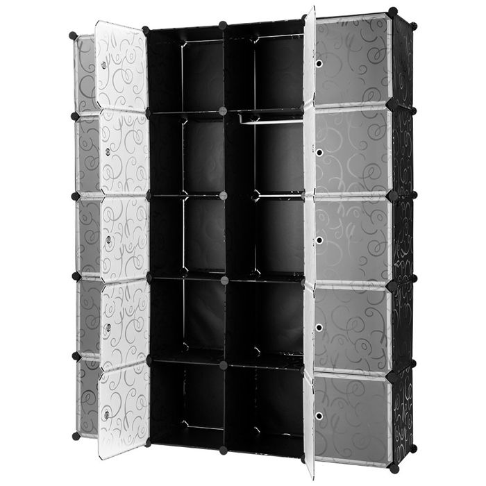 KEDIA Armoire de Chambrecapacité de charge élevée 5 couches et 20 portes armoire de rangement pour vêtements en plastique