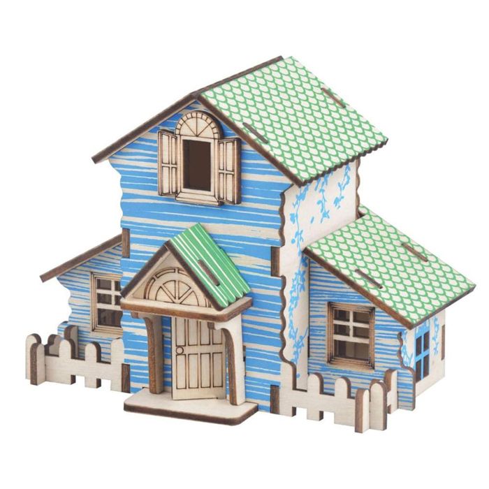 DAM Maquette 3D en bois. Cabane dans les bois. 22 pièces. 9 1x13 7x10 5 Cm. Couleur : Multicolore