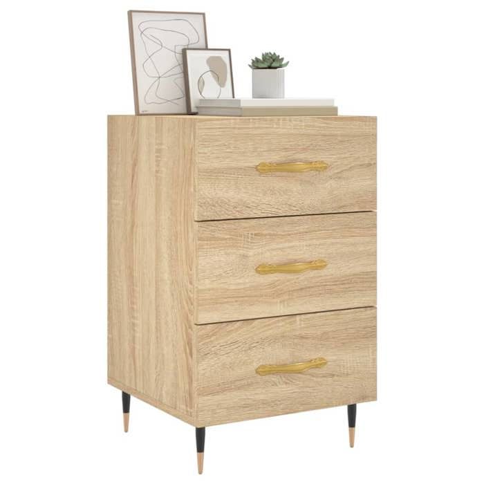 Table de lit - Brun - Armoire de chevet - 1 PC - chêne sonoma 40x40x66 cm bois dingénierie T4047