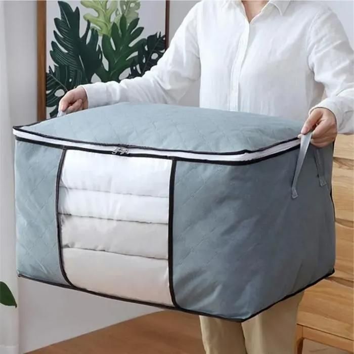 Sac de rangement pour couette - SALUTUYA - Ensemble de 4 - Respirant - Étanche à la poussière - 60x40x35 cm