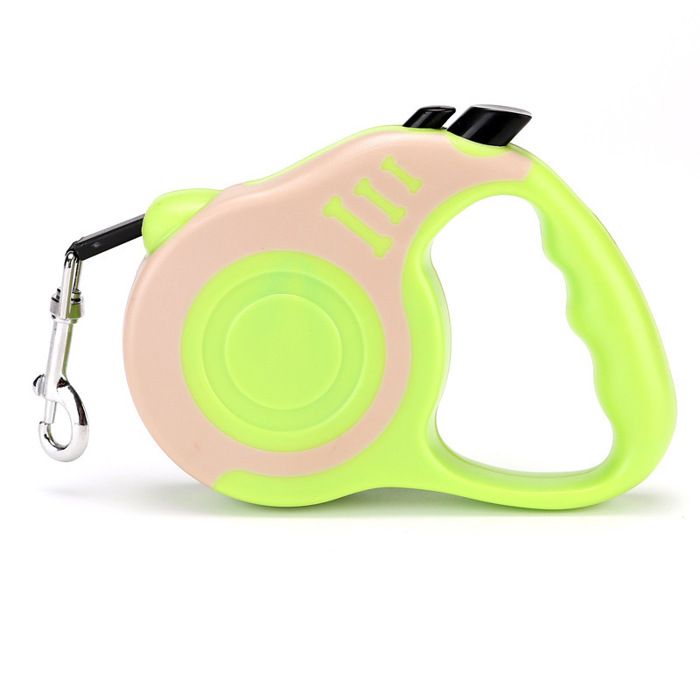 Laisse rétractable pour chien - Phoesky - 5 m - Nylon - Mousqueton chromé - Charge max 50 kg - Poignée ergonomique
