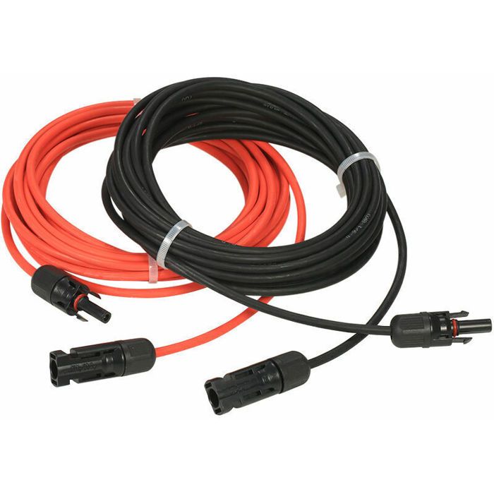 Cable dextension de panneau solaire avec connecteur MC4 paire rouge + noire 14AWG 4 metres
