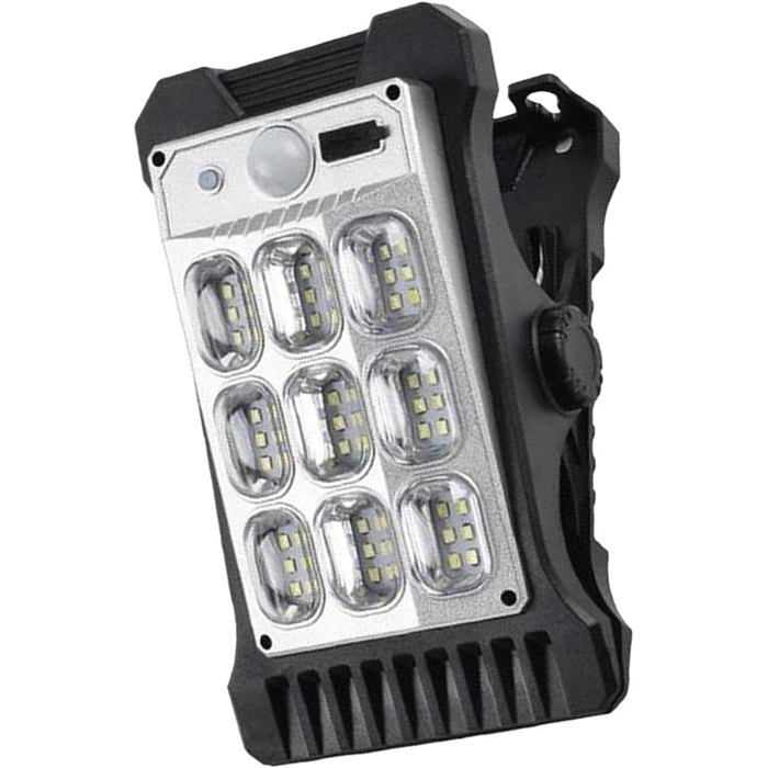 Lampe Solaire Clip Avec Capteur Mouvement 3 Modes Sécurisé Extérieur Jardin Clôture Patio Garage Terrasse
