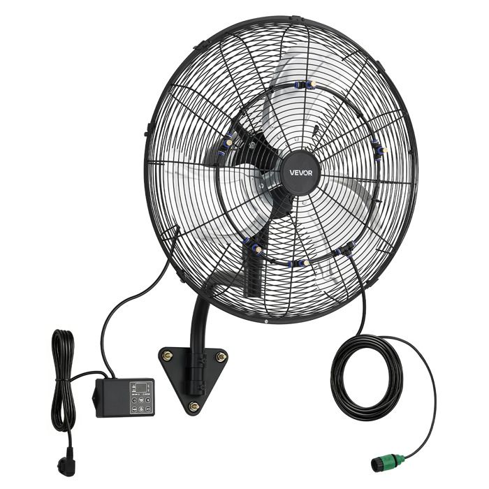 Ventilateur Mural Industriel Brumisateur 505 cm-VEVOR-Ventilateur Oscillant avec Télécommande pour