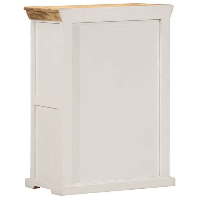 Brun Commode Salon CHIC Buffet bas/Cabinet 1 PC blanc et marron 55x30x73 cm bois de manguier solide brut N12771