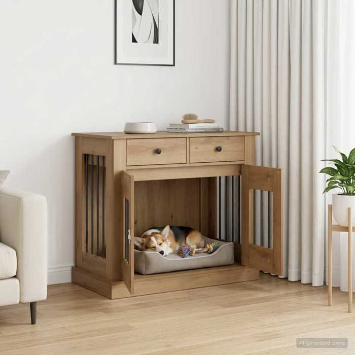 vidaXL Meuble de cage pour chien Chêne artisanal 90 x 475 x 80 cm 8014778