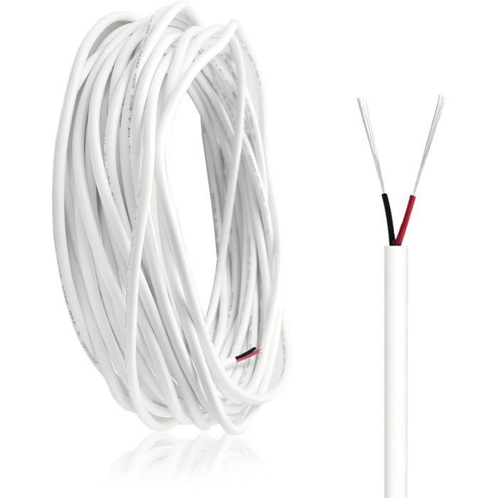 Câble Électrique Souple 22AWG 2 Fils PVC 10 m Cuivre Étamé 300V Diamètre 3 5 mm Blanc Résistant à lAbrasion