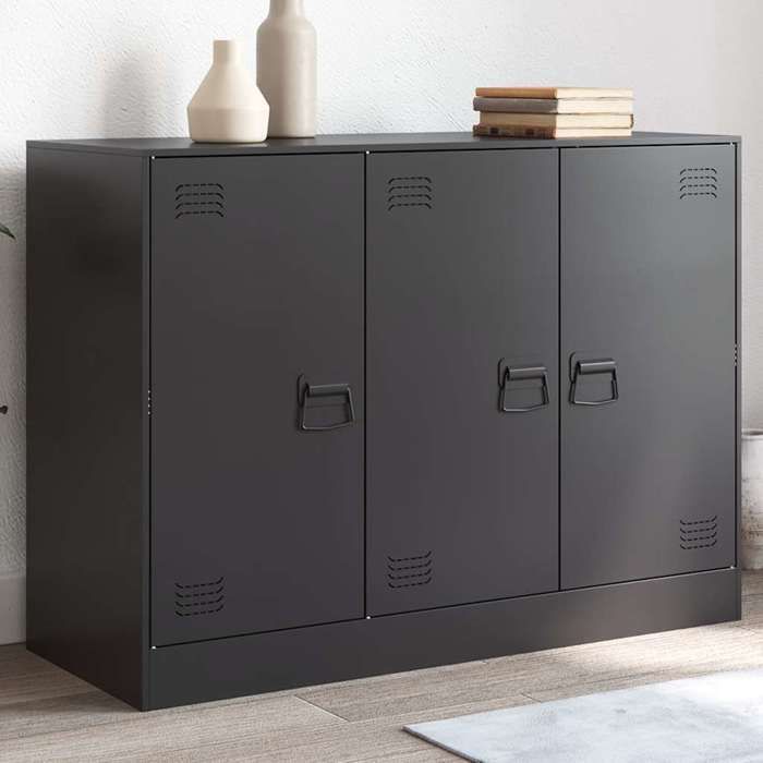 Sideboard moderne - Noir - Buffet de rangement - noir 99x39x73 cm - acier (1 parcel)@6076