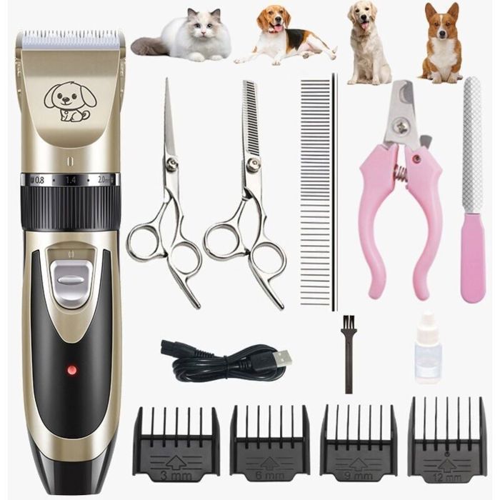 Rechargeable tondeuse professionnelle pour animaux de compagnie avec accessoires amovibles et lavables pour chiens chat 3CQINGSHOP